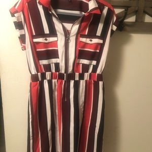 Collard zip front dress